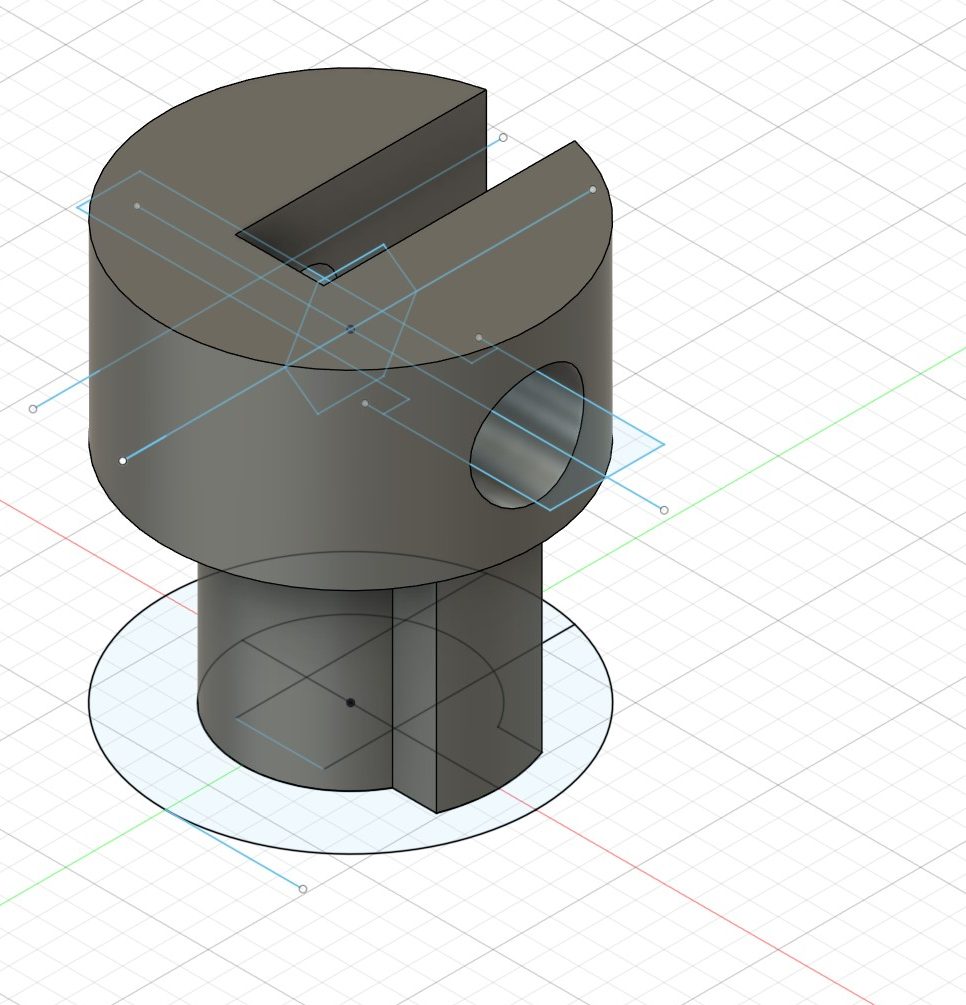 Modèle 3D de la fixation, vue en perspective dans le logiciel de conception